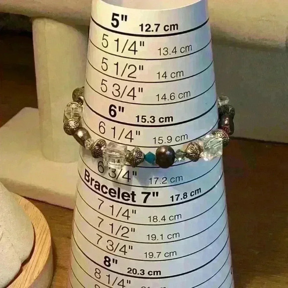 Sivler and Muti Colored Stretch Bracelet - Picture 5 of 5